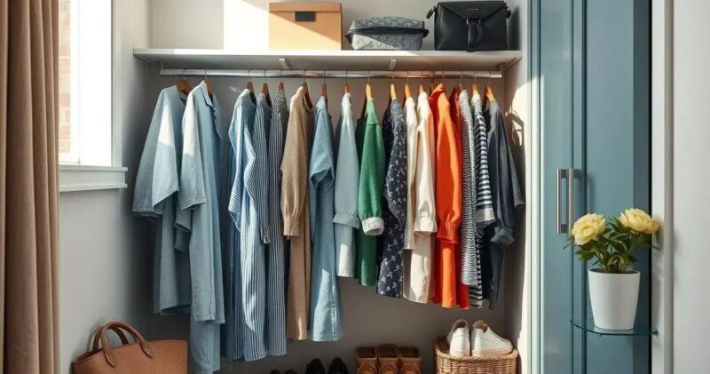 como organizar o guarda roupa pequeno