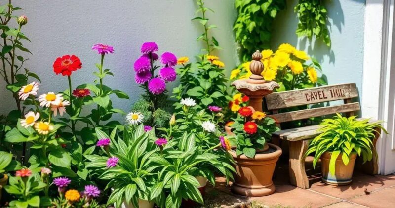 jardim pequeno e simples