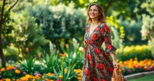 looks com vestido longo estampado para o dia