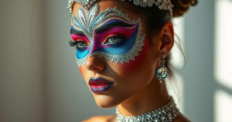 maquiagem com glitter para carnaval