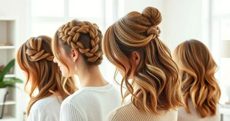penteados fáceis para o dia a dia cabelo médio