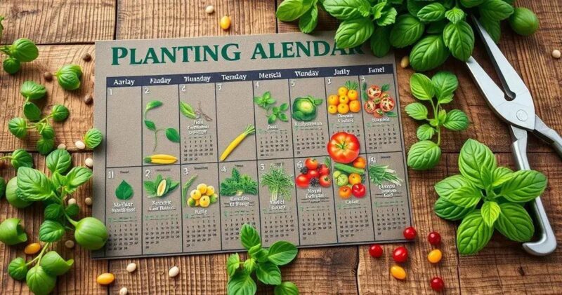 calendário de plantio horta