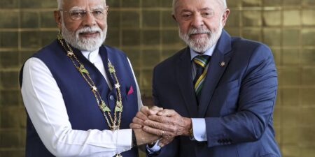 Lula e Narendra Modi discutem parcerias estratégicas entre Brasil e Índia Crédito: © Marcelo Camargo/Agência Brasil